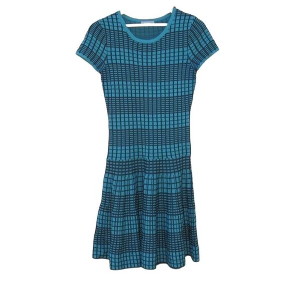 Neiman Marcus Plaid Knit Dress. - Picture 1 of 9